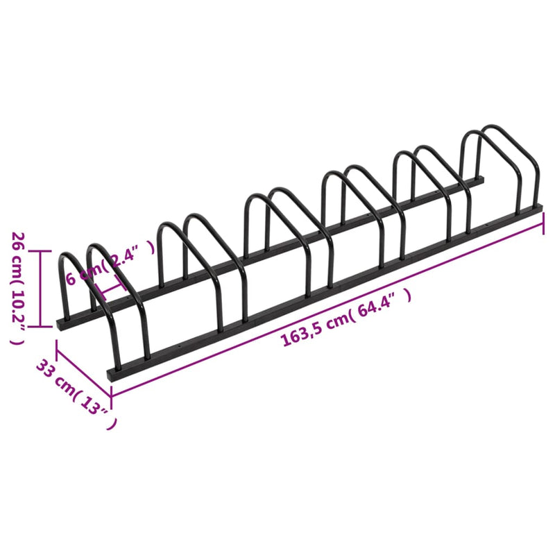 vidaXL Bike Rack for 4 Bikes Black Steel