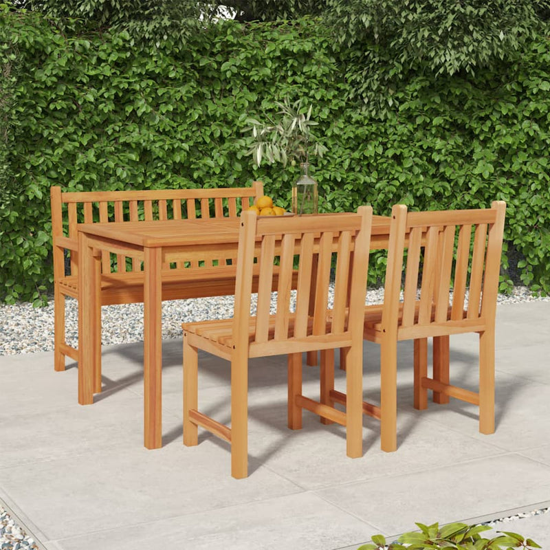 vidaXL 4 Piece Garden Dining Set Solid Wood Teak