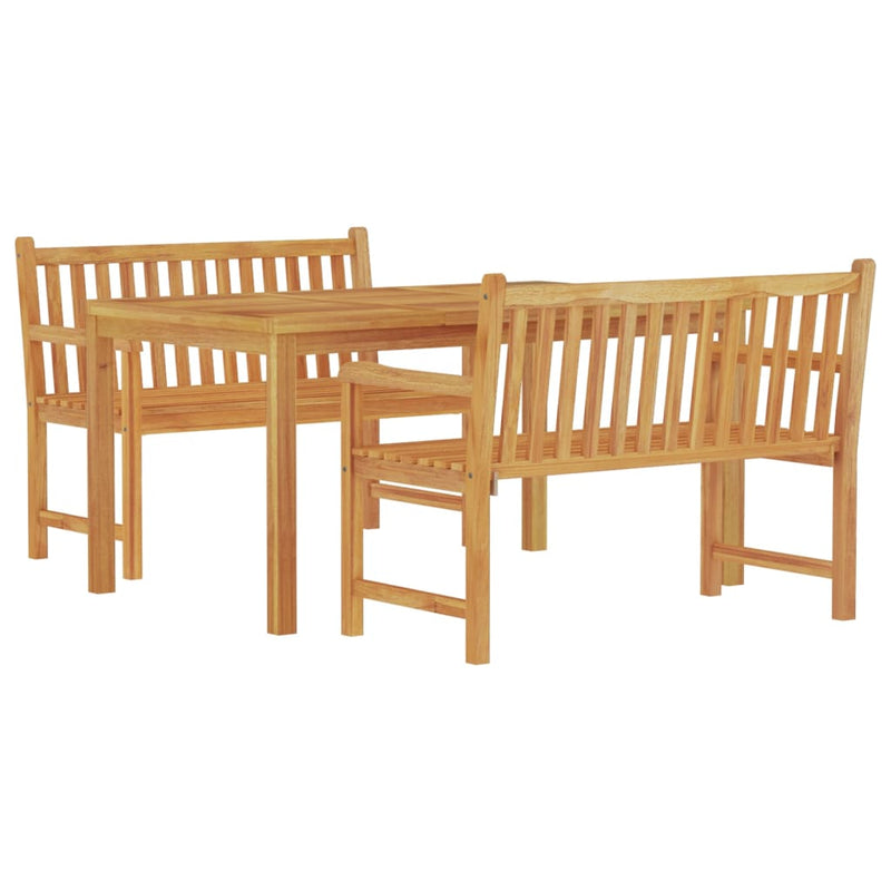 vidaXL 3 Piece Garden Dining Set Solid Wood Teak