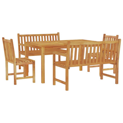vidaXL 4 Piece Garden Dining Set Solid Wood Teak