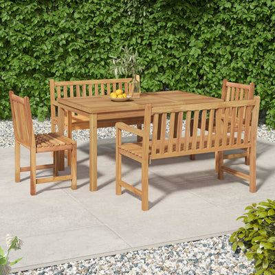 vidaXL 4 Piece Garden Dining Set Solid Wood Teak