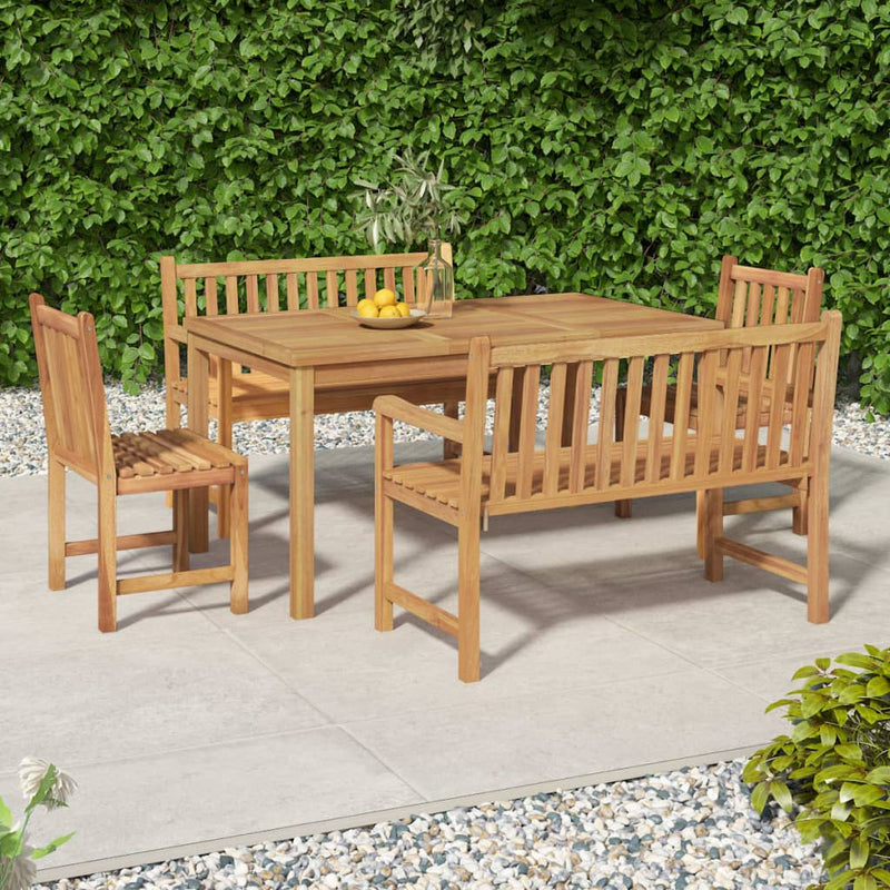 vidaXL 4 Piece Garden Dining Set Solid Wood Teak