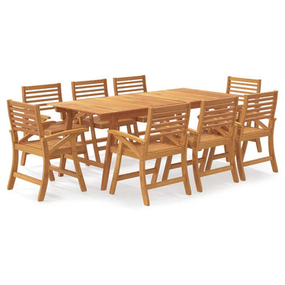 vidaXL 9 Piece Garden Dining Set Solid Wood Acacia