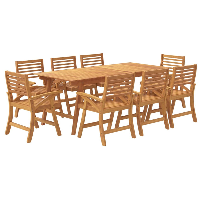 vidaXL 9 Piece Garden Dining Set Solid Wood Acacia