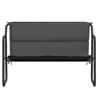 vidaXL 2-Seater Garden Bench with Cushion Anthracite Steel