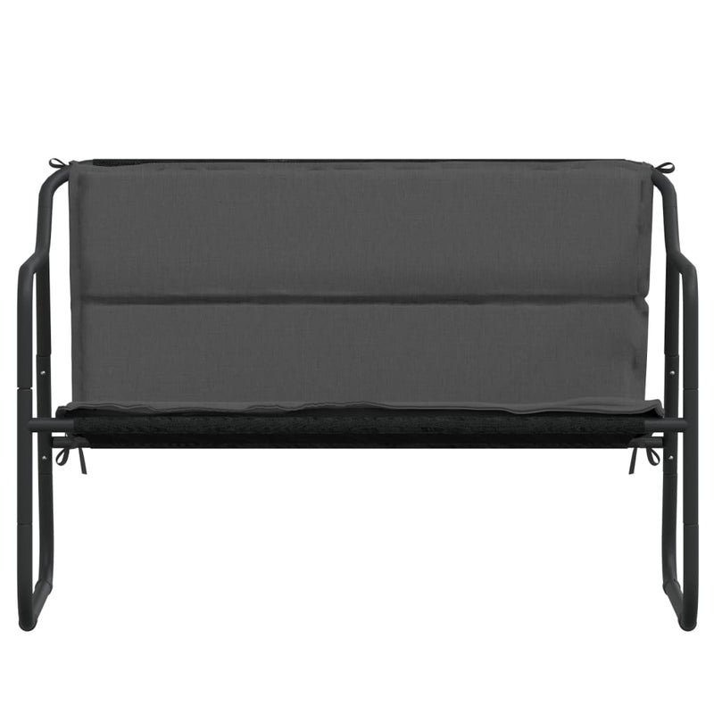 vidaXL 2-Seater Garden Bench with Cushion Anthracite Steel