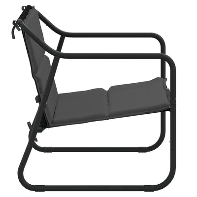 vidaXL 2-Seater Garden Bench with Cushion Anthracite Steel