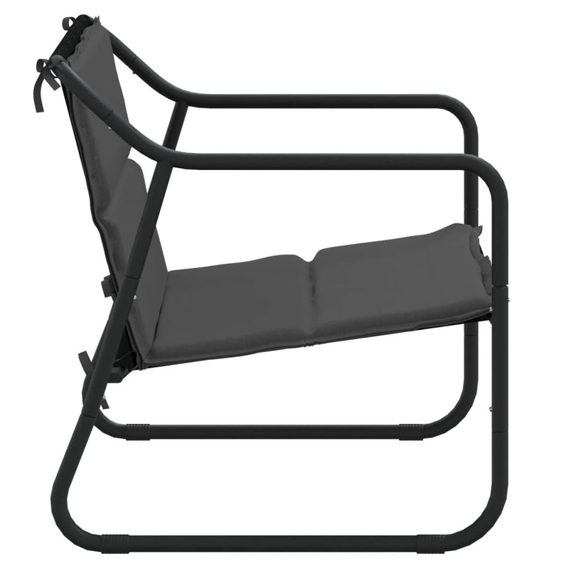 vidaXL 2-Seater Garden Bench with Cushion Anthracite Steel