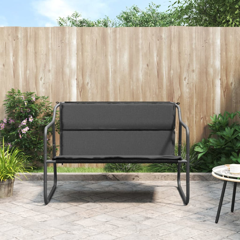 vidaXL 2-Seater Garden Bench with Cushion Anthracite Steel