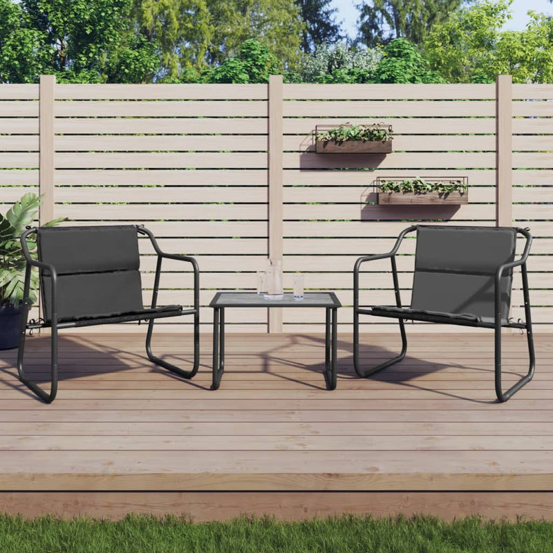 vidaXL 3 Piece Garden Lounge Set with Cushions Anthracite Steel