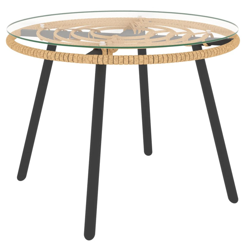 vidaXL 3 Piece Garden Lounge Set with Dark Grey Cushions Poly Rattan