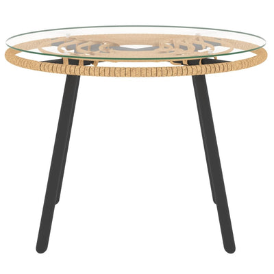 vidaXL 3 Piece Garden Lounge Set with Dark Grey Cushions Poly Rattan