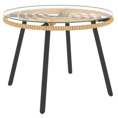 vidaXL 3 Piece Garden Lounge Set with Dark Grey Cushions Poly Rattan