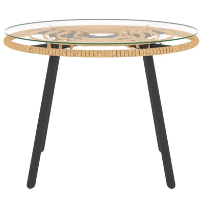 vidaXL 3 Piece Garden Lounge Set with Dark Grey Cushions Poly Rattan