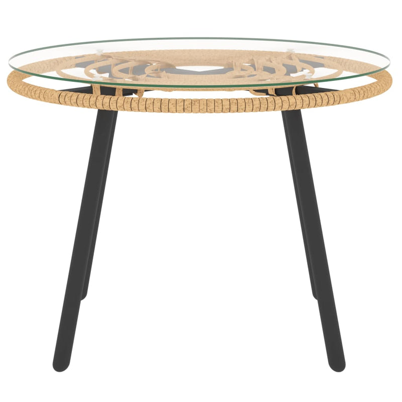 vidaXL 3 Piece Garden Lounge Set with Dark Grey Cushions Poly Rattan