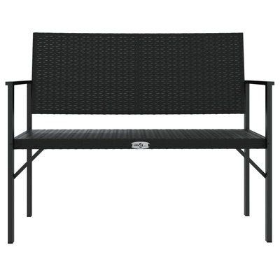 vidaXL 2-Seater Garden Bench Black Poly Rattan