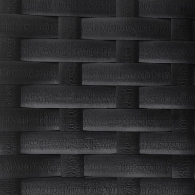 vidaXL 2-Seater Garden Bench Black Poly Rattan