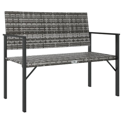 vidaXL 2-Seater Garden Bench Black Poly Rattan