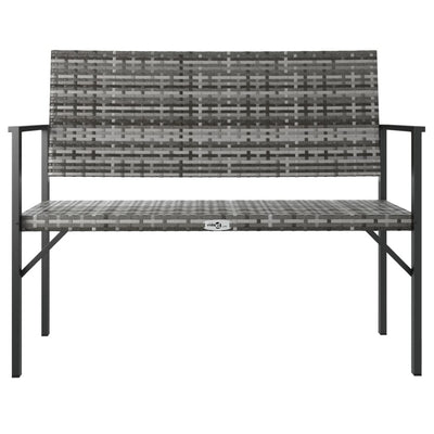 vidaXL 2-Seater Garden Bench Black Poly Rattan