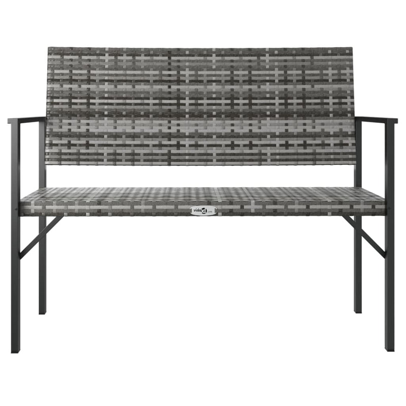vidaXL 2-Seater Garden Bench Black Poly Rattan