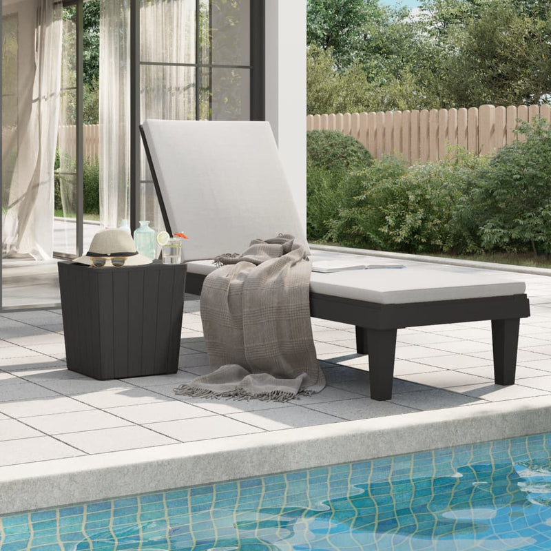 vidaXL Sun Lounger Light Brown 155x58x83 cm Polypropylene