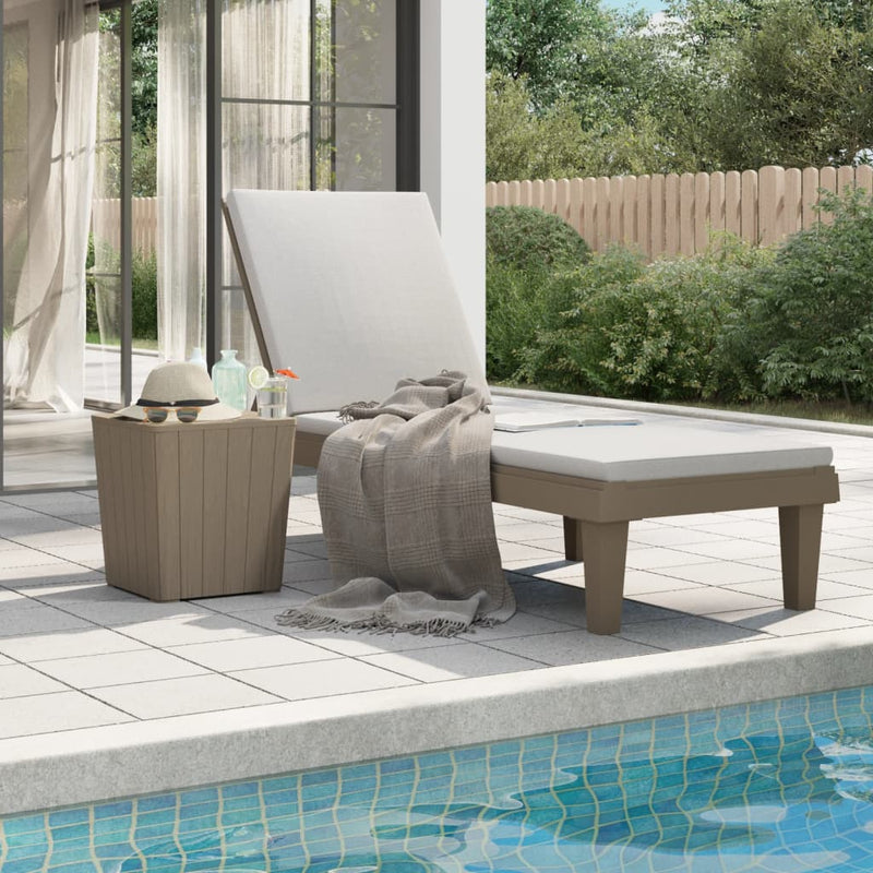 vidaXL Sun Lounger Light Brown 155x58x83 cm Polypropylene