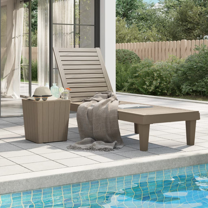 vidaXL Sun Lounger Light Brown 155x58x83 cm Polypropylene