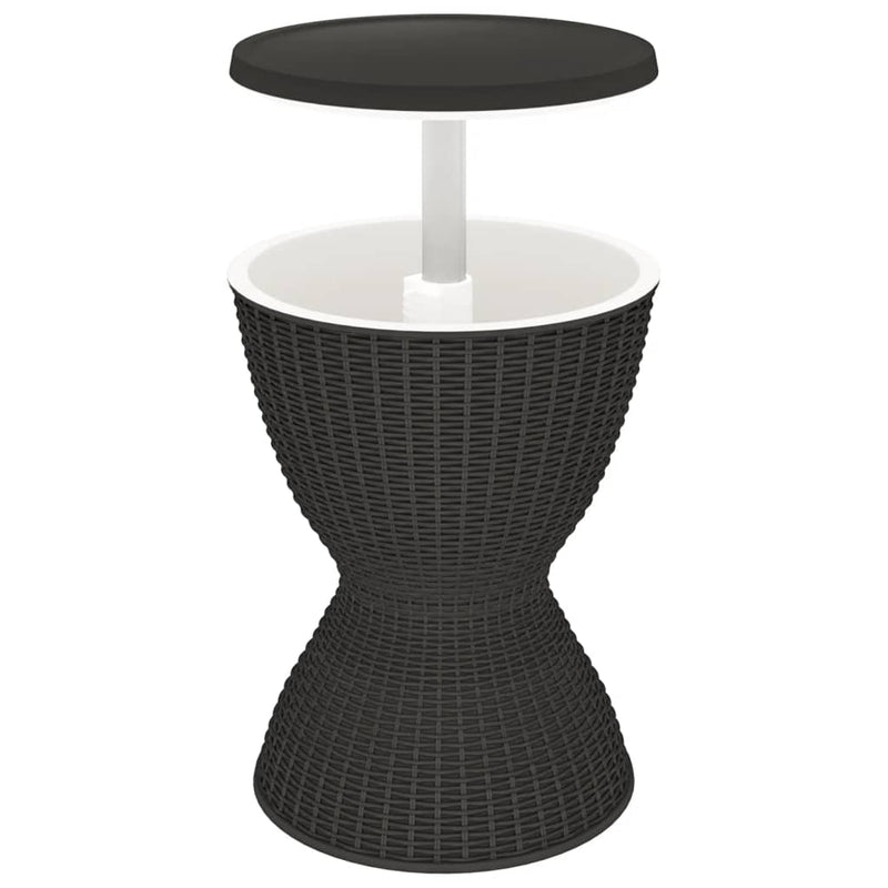 vidaXL 3-in-1 Ice Cooler Table Black Polypropylene