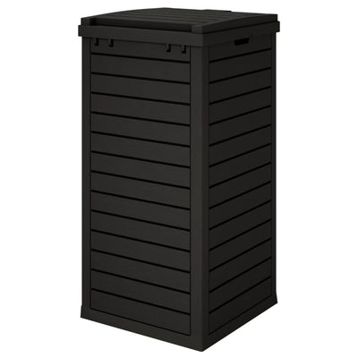 vidaXL Outdoor Garbage Bin Black 41x41x86 cm Polypropylene