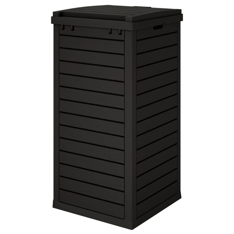 vidaXL Outdoor Garbage Bin Black 41x41x86 cm Polypropylene