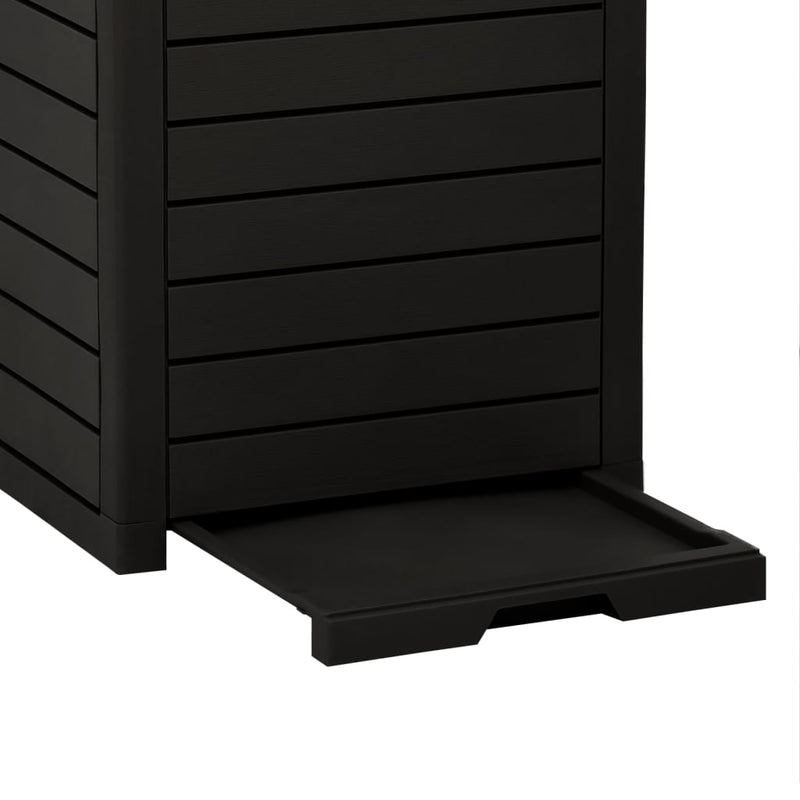 vidaXL Outdoor Garbage Bin Black 41x41x86 cm Polypropylene