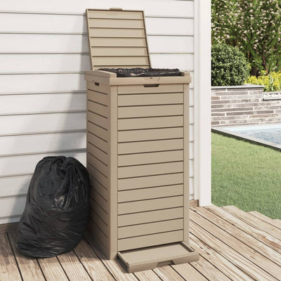 vidaXL Outdoor Garbage Bin Black 41x41x86 cm Polypropylene