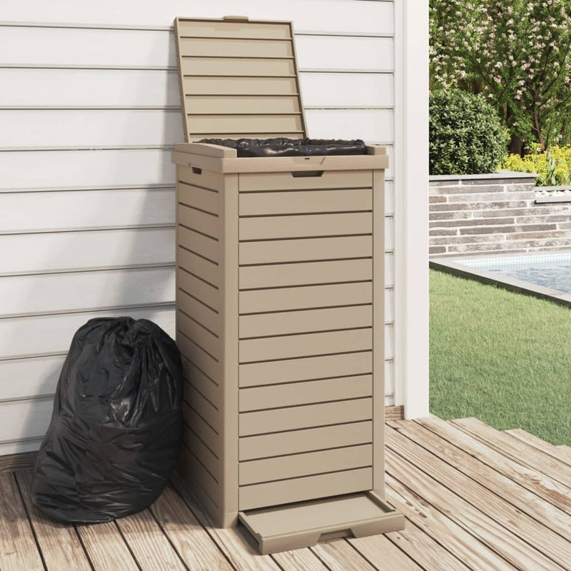 vidaXL Outdoor Garbage Bin Black 41x41x86 cm Polypropylene