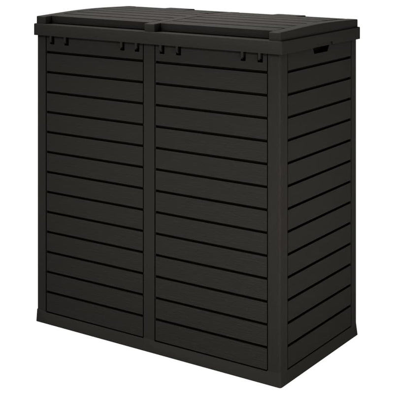 vidaXL Outdoor Garbage Bin Black 78x41x86 cm Polypropylene