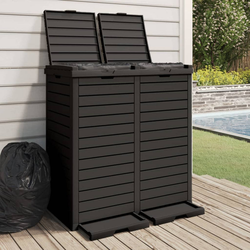 vidaXL Outdoor Garbage Bin Black 78x41x86 cm Polypropylene