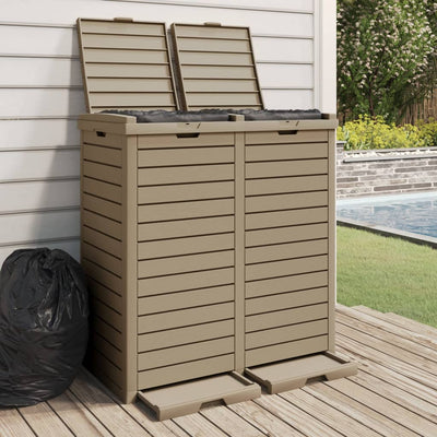 vidaXL Outdoor Garbage Bin Black 78x41x86 cm Polypropylene
