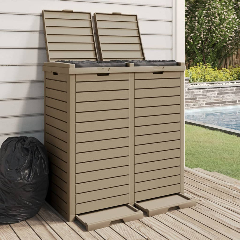 vidaXL Outdoor Garbage Bin Black 78x41x86 cm Polypropylene