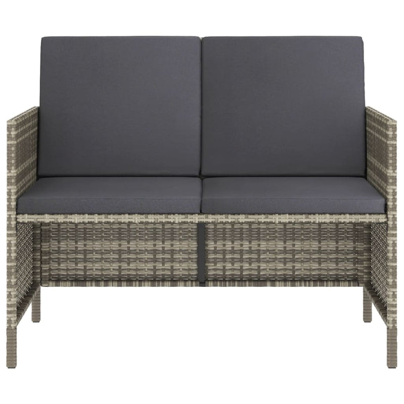 vidaXL 6 Piece Garden Dining Set with Cushions Black Poly Rattan