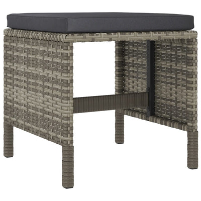 vidaXL 6 Piece Garden Dining Set with Cushions Black Poly Rattan