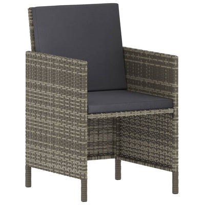 vidaXL 6 Piece Garden Dining Set with Cushions Black Poly Rattan