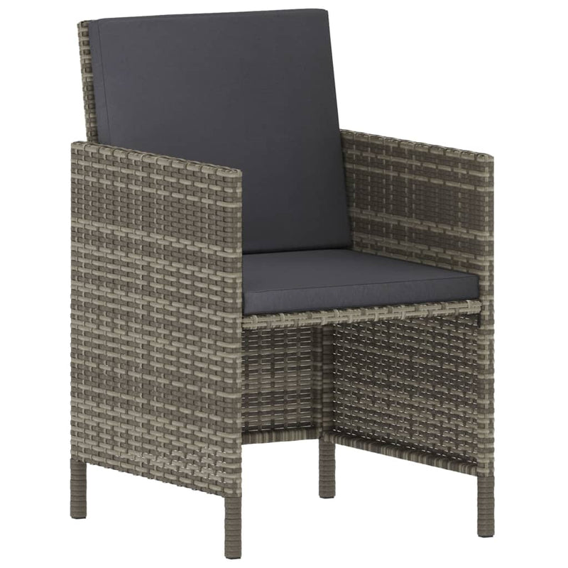 vidaXL 6 Piece Garden Dining Set with Cushions Black Poly Rattan