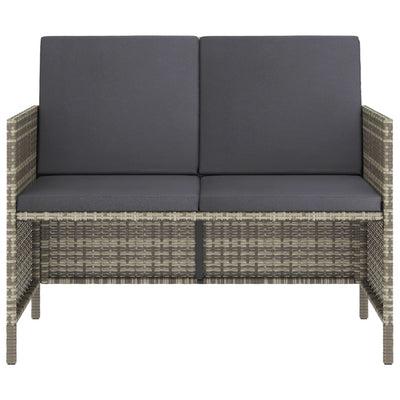 vidaXL 6 Piece Garden Dining Set with Cushions Black Poly Rattan