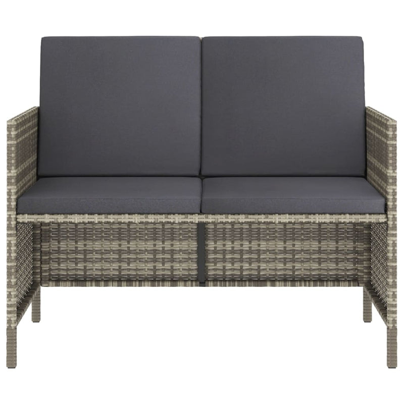 vidaXL 6 Piece Garden Dining Set with Cushions Black Poly Rattan