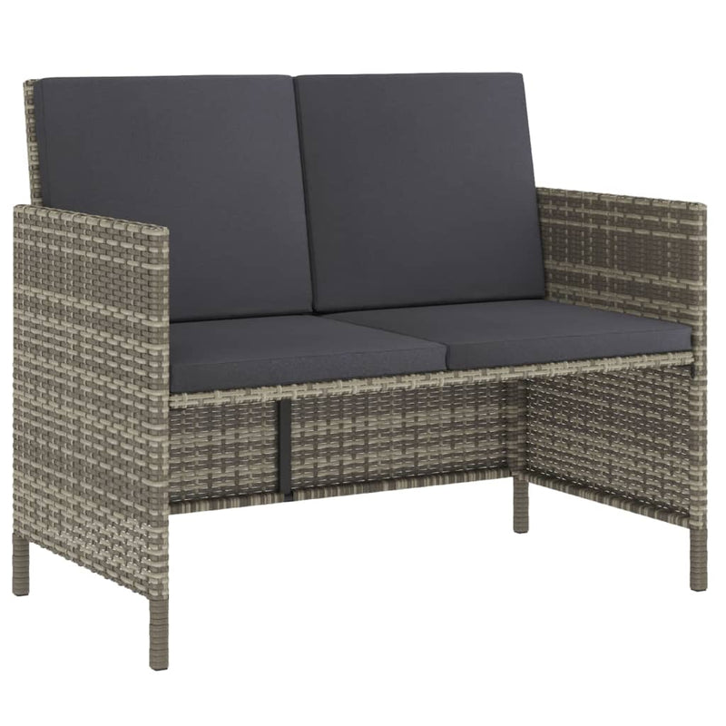 vidaXL 6 Piece Garden Dining Set with Cushions Black Poly Rattan