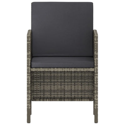 vidaXL 6 Piece Garden Dining Set with Cushions Black Poly Rattan