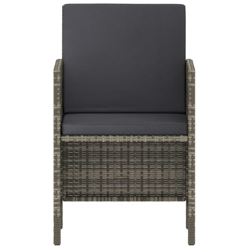 vidaXL 6 Piece Garden Dining Set with Cushions Black Poly Rattan