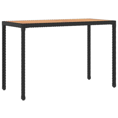 vidaXL 6 Piece Garden Dining Set with Cushions Black Poly Rattan