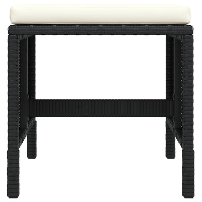 vidaXL 6 Piece Garden Dining Set with Cushions Black Poly Rattan