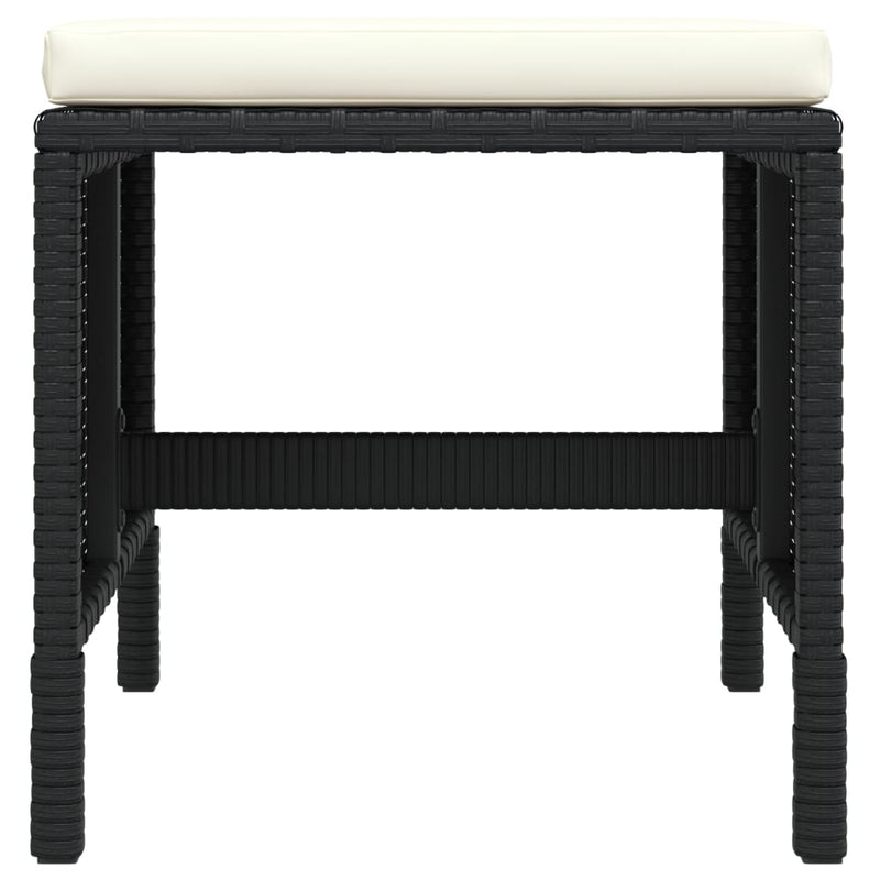 vidaXL 6 Piece Garden Dining Set with Cushions Black Poly Rattan