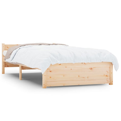 vidaXL Bed Frame 92x187 cm Single Solid Wood